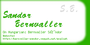 sandor bernvaller business card